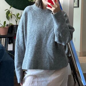 Zara Heather Gray Cozy Crewneck Sweater